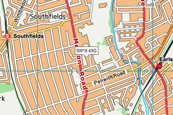 SW18 4XG map - OS VectorMap District (Ordnance Survey)