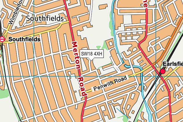 SW18 4XH map - OS VectorMap District (Ordnance Survey)