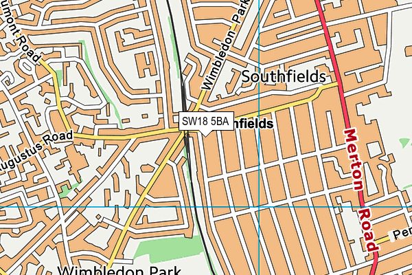 SW18 5BA map - OS VectorMap District (Ordnance Survey)