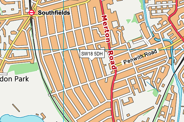 SW18 5DH map - OS VectorMap District (Ordnance Survey)