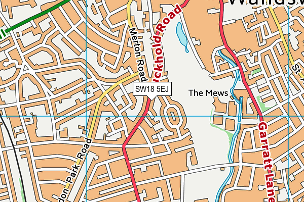 SW18 5EJ map - OS VectorMap District (Ordnance Survey)