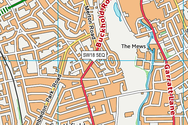 SW18 5EQ map - OS VectorMap District (Ordnance Survey)