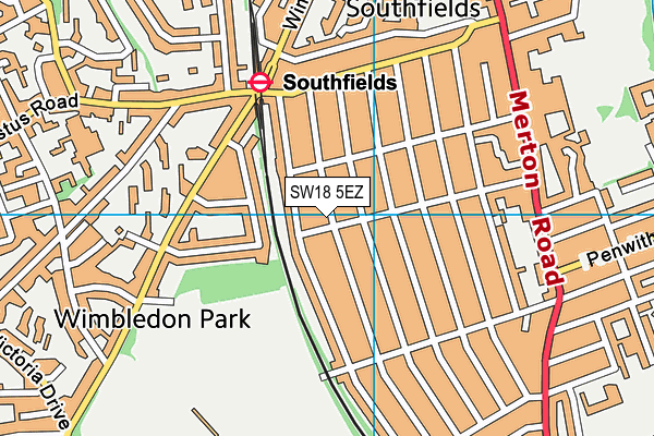 SW18 5EZ map - OS VectorMap District (Ordnance Survey)