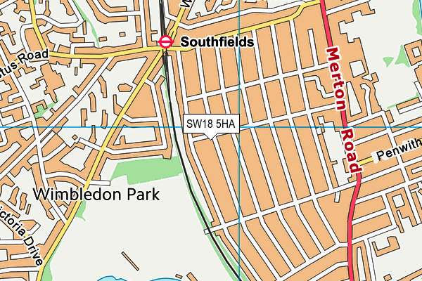 SW18 5HA map - OS VectorMap District (Ordnance Survey)