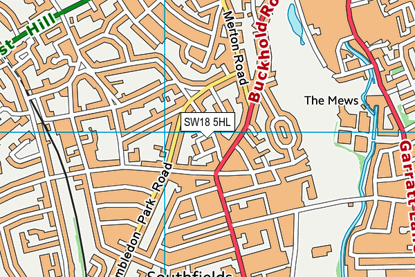 SW18 5HL map - OS VectorMap District (Ordnance Survey)