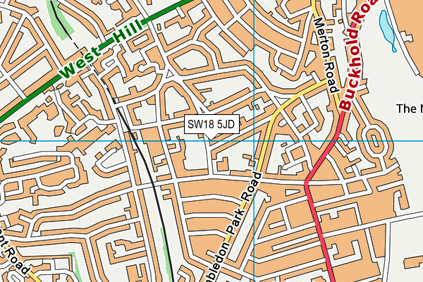 SW18 5JD map - OS VectorMap District (Ordnance Survey)