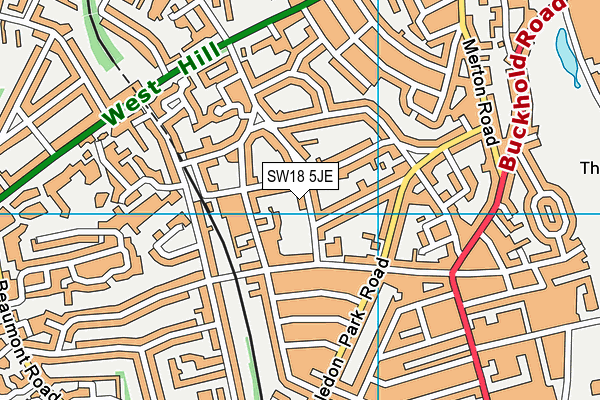 SW18 5JE map - OS VectorMap District (Ordnance Survey)
