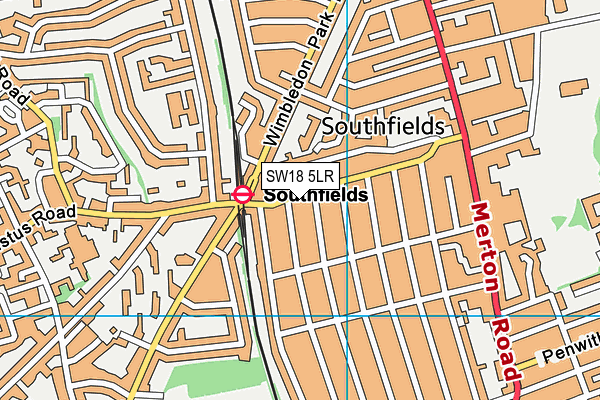 SW18 5LR map - OS VectorMap District (Ordnance Survey)