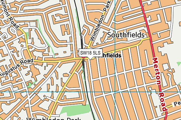 SW18 5LS map - OS VectorMap District (Ordnance Survey)