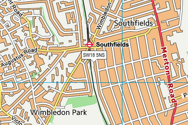 SW18 5NS map - OS VectorMap District (Ordnance Survey)