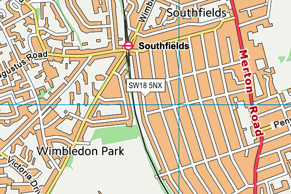 SW18 5NX map - OS VectorMap District (Ordnance Survey)