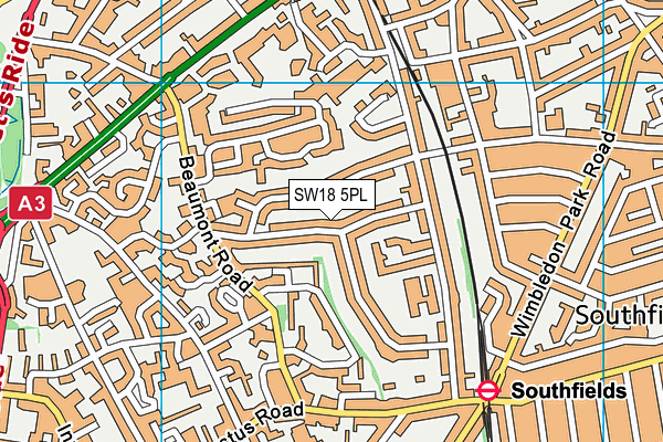 SW18 5PL map - OS VectorMap District (Ordnance Survey)