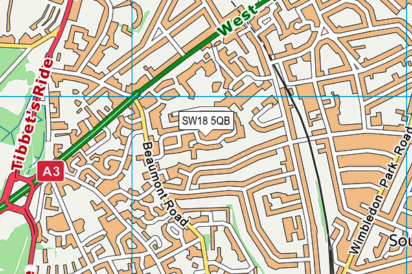 SW18 5QB map - OS VectorMap District (Ordnance Survey)