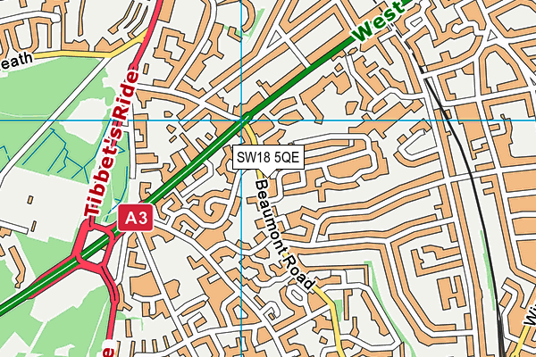 SW18 5QE map - OS VectorMap District (Ordnance Survey)