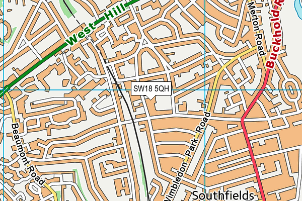 SW18 5QH map - OS VectorMap District (Ordnance Survey)