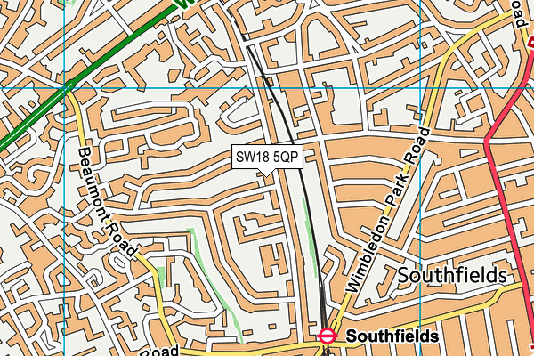 SW18 5QP map - OS VectorMap District (Ordnance Survey)
