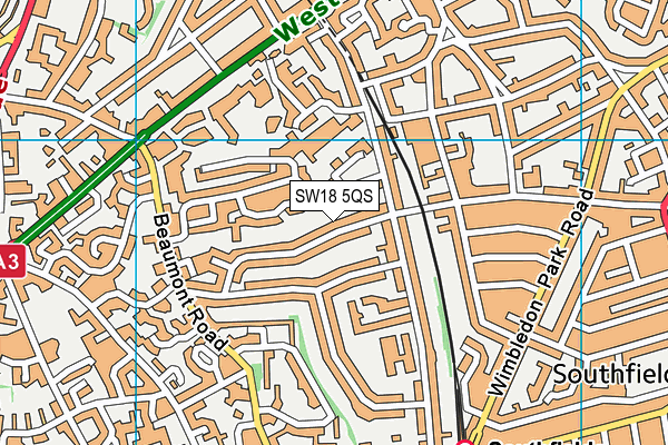 SW18 5QS map - OS VectorMap District (Ordnance Survey)