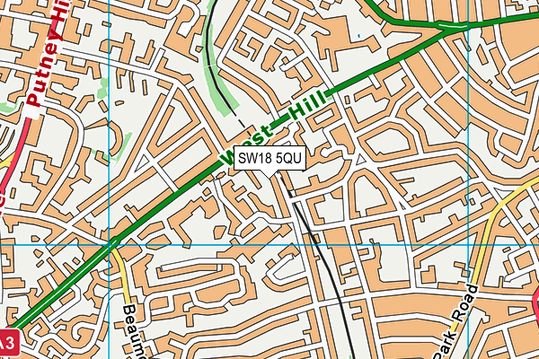 SW18 5QU map - OS VectorMap District (Ordnance Survey)
