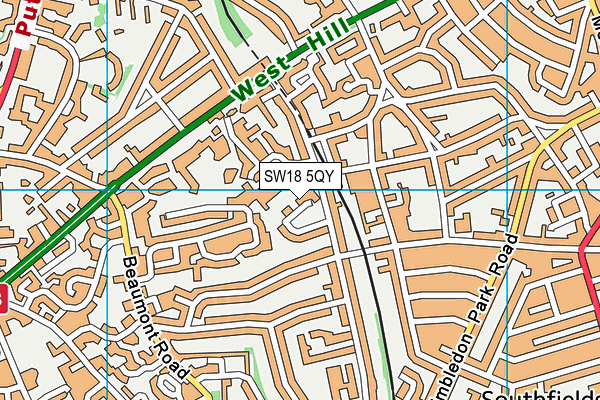 SW18 5QY map - OS VectorMap District (Ordnance Survey)