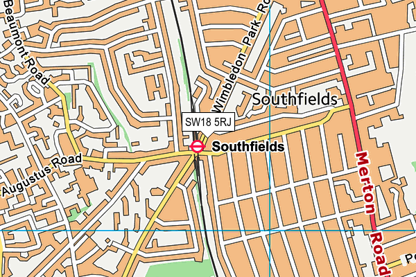 The Gym Group (London Southfields) map (SW18 5RJ) - OS VectorMap District (Ordnance Survey)