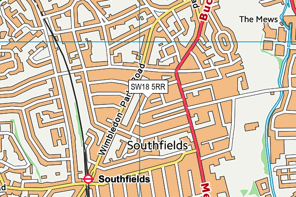 SW18 5RR map - OS VectorMap District (Ordnance Survey)