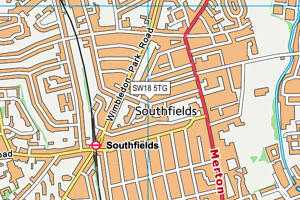 SW18 5TG map - OS VectorMap District (Ordnance Survey)