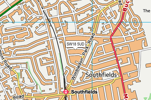 SW18 5UD map - OS VectorMap District (Ordnance Survey)