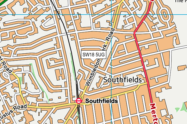 SW18 5UG map - OS VectorMap District (Ordnance Survey)