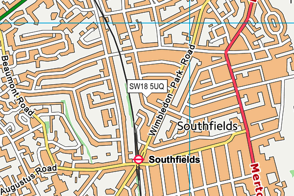 SW18 5UQ map - OS VectorMap District (Ordnance Survey)