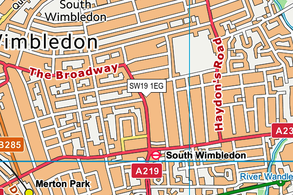 SW19 1EG map - OS VectorMap District (Ordnance Survey)