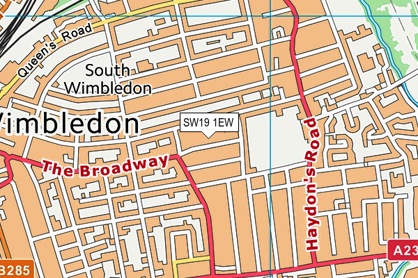 SW19 1EW map - OS VectorMap District (Ordnance Survey)