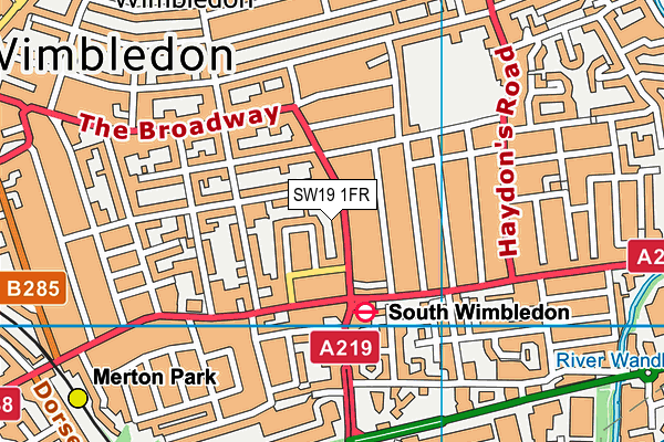 SW19 1FR map - OS VectorMap District (Ordnance Survey)