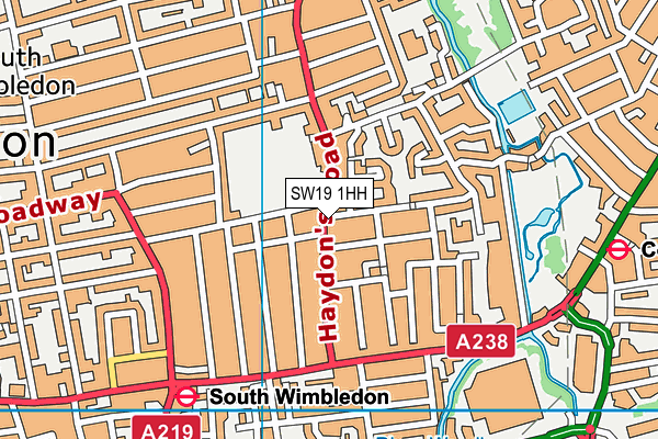 SW19 1HH map - OS VectorMap District (Ordnance Survey)