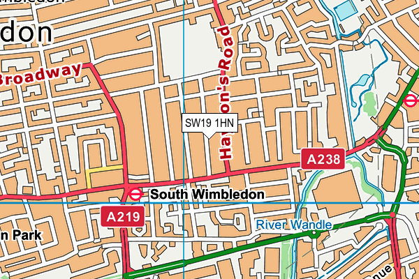 South Wimbledon Youth Centre map (SW19 1HN) - OS VectorMap District (Ordnance Survey)