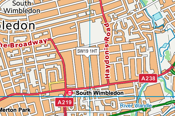 SW19 1HT map - OS VectorMap District (Ordnance Survey)