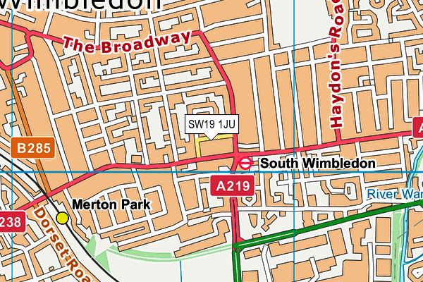 SW19 1JU map - OS VectorMap District (Ordnance Survey)