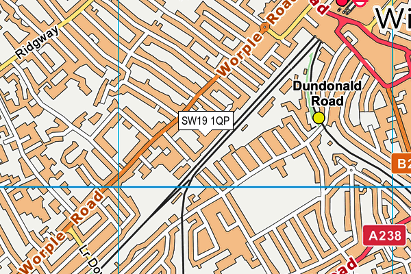 SW19 1QP map - OS VectorMap District (Ordnance Survey)