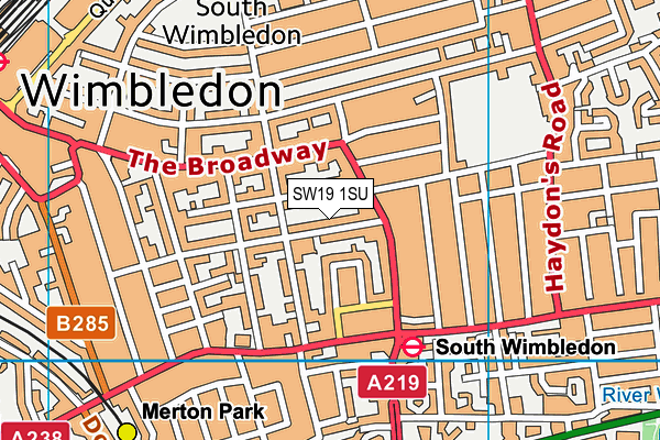 SW19 1SU map - OS VectorMap District (Ordnance Survey)