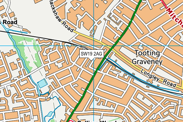 SW19 2AG map - OS VectorMap District (Ordnance Survey)