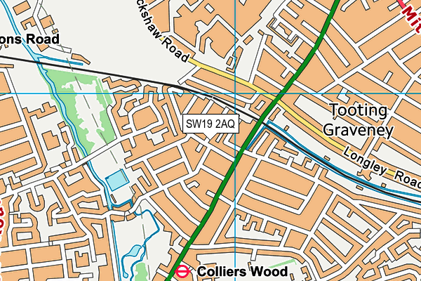 SW19 2AQ map - OS VectorMap District (Ordnance Survey)