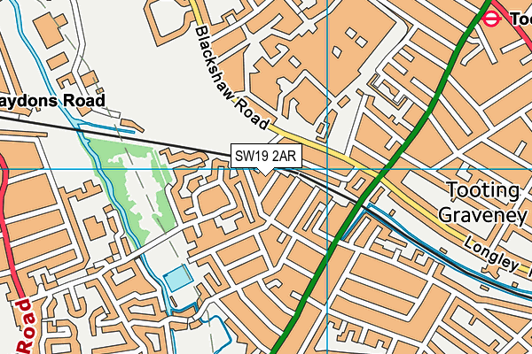 SW19 2AR map - OS VectorMap District (Ordnance Survey)
