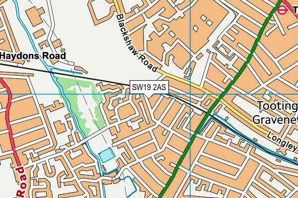 SW19 2AS map - OS VectorMap District (Ordnance Survey)