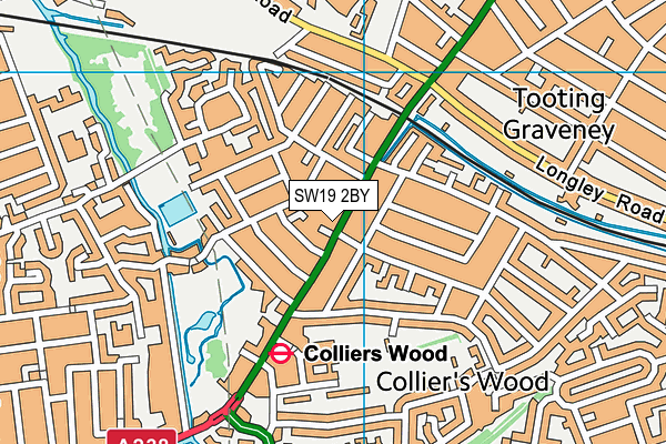 Colliers Wood Community Centre map (SW19 2BY) - OS VectorMap District (Ordnance Survey)