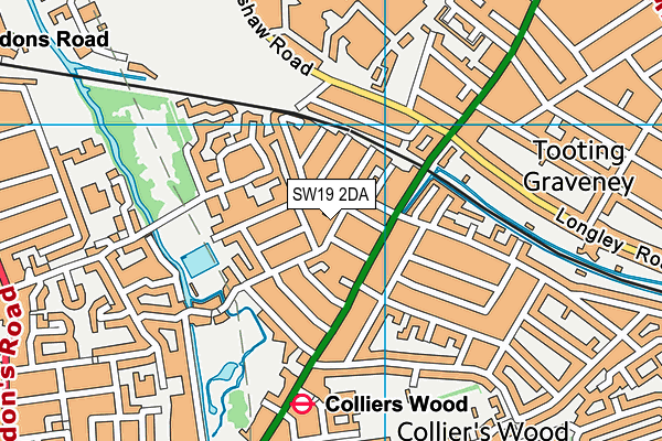 SW19 2DA map - OS VectorMap District (Ordnance Survey)