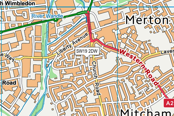 SW19 2DW map - OS VectorMap District (Ordnance Survey)