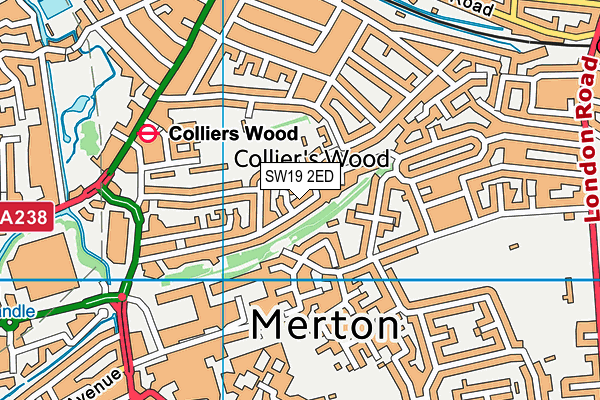 SW19 2ED map - OS VectorMap District (Ordnance Survey)