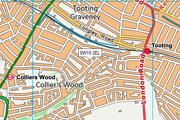 SW19 2EL map - OS VectorMap District (Ordnance Survey)