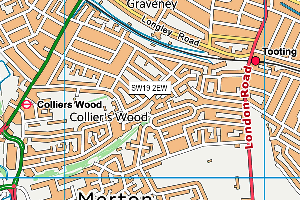 SW19 2EW map - OS VectorMap District (Ordnance Survey)