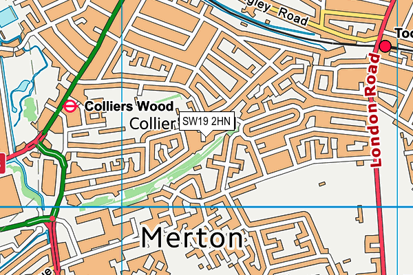 SW19 2HN map - OS VectorMap District (Ordnance Survey)