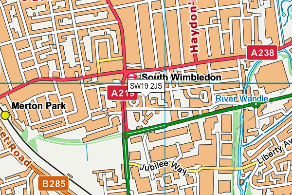 SW19 2JS map - OS VectorMap District (Ordnance Survey)